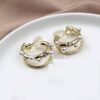 Clip On Gold Hoops with Pearls