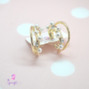 Clip On Gold Hoops with Pearls - Image 2