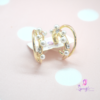 Clip On Gold Hoops with Pearls - Image 3