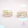Clip On Gold Hoops with Pearls - Image 7