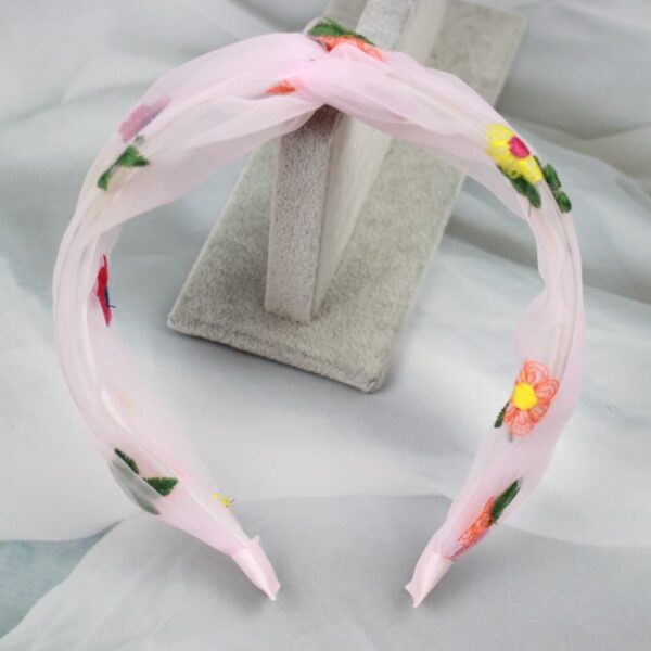 Embroidered Georgette Cross Hairband - Image 3