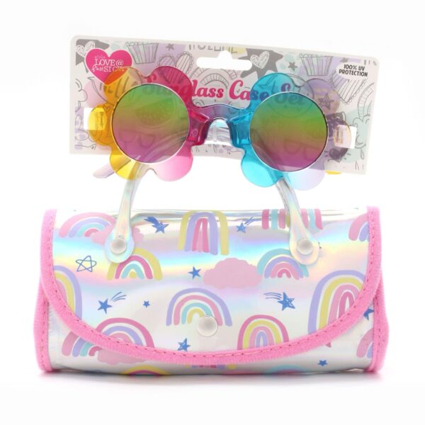 Rainbow Flower Glasses with Soft Case