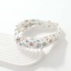 White Butterfly Print Knot Hairband