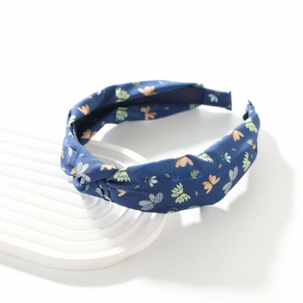 Blue Butterfly Print Knot Hairband